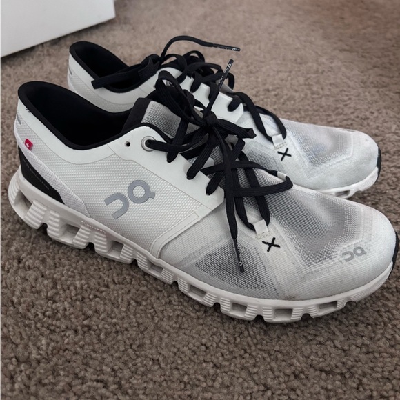 On Running Shoes - Worn 3x, On Running Black and White Athletic Shoes